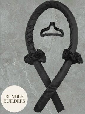 $8 Add-on | No-Heat Satin Hair Curler Headband Set - Black